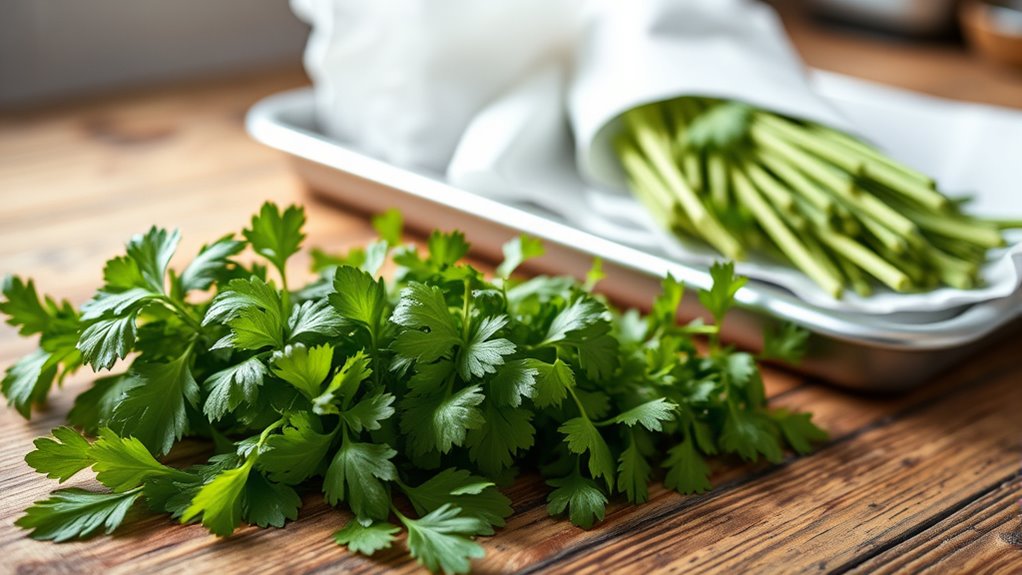 clean dry preserve herbs