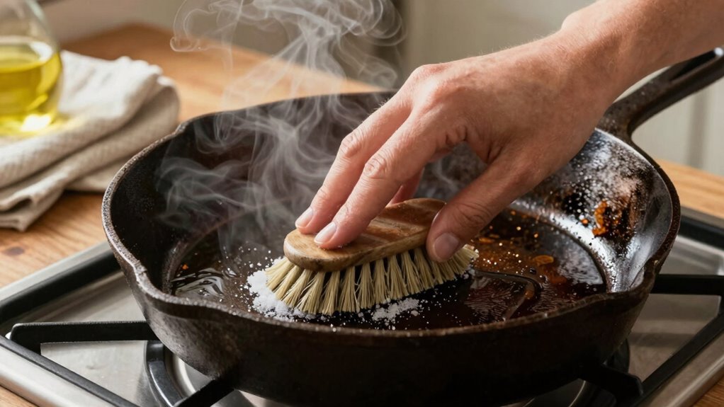 clean scrape dry oil