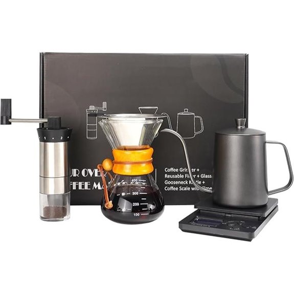 SuperCook Pour Over Coffee Kit and Grinder Set