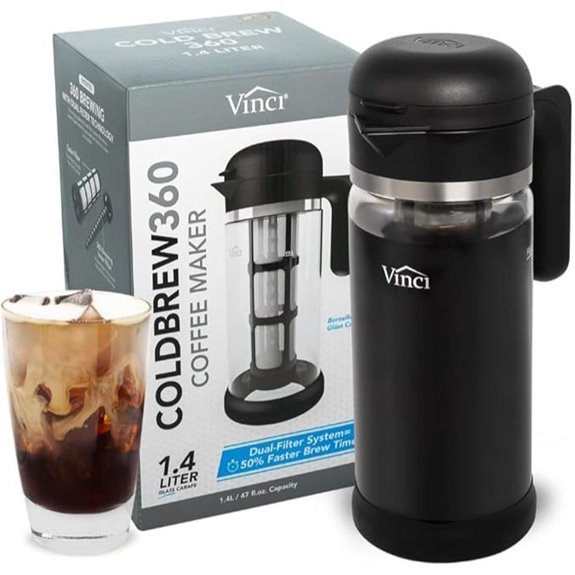 VINCI Cold Brew Glass Coffee Maker with Dual Filter