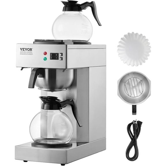 VEVOR 12-Cup Commercial Coffee Maker with Carafes