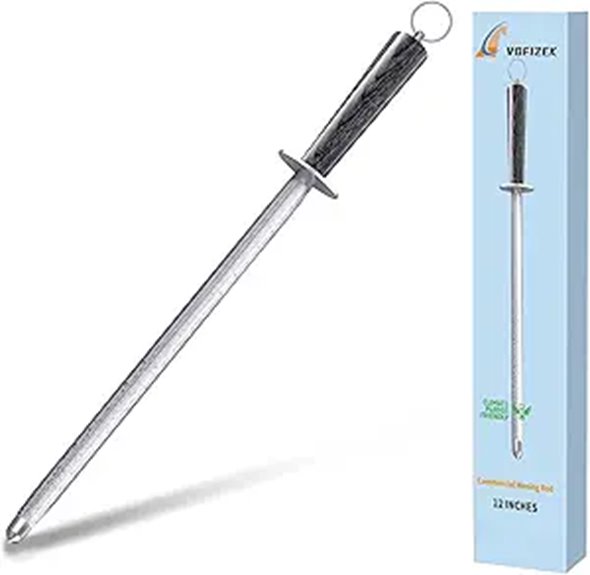 Commercial Grade 12 Knife Sharpening Steel with Rosewood Handle