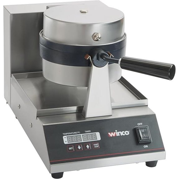 Winco Commercial-Grade 7 Belgian Waffle Maker with Non-Stick Plates