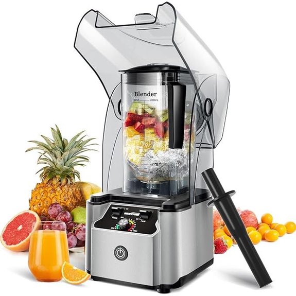 WantJoin Commercial Blender with Shield and Self-Cleaning