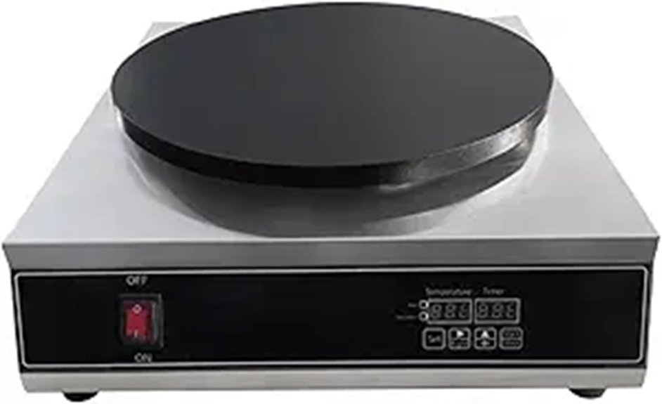 Commercial Electric Crepe Maker with Non-Stick Surface