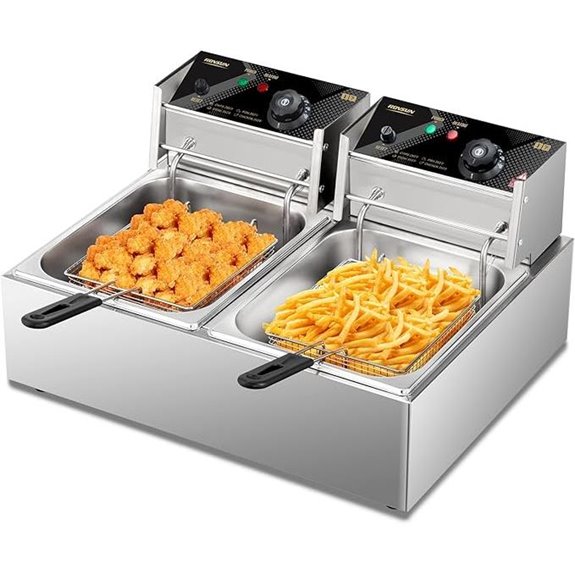 ROVSUN 22.8QT Commercial Electric Double Deep Fryer
