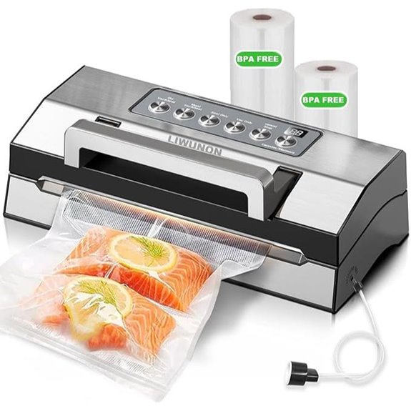 LIWUNON Commercial Food Vacuum Sealer with Rolls