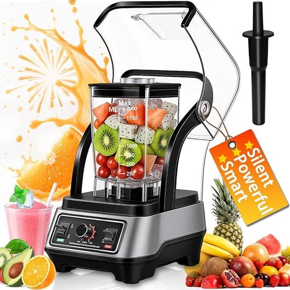 Professional Commercial Blender with Self-Cleaning and Power