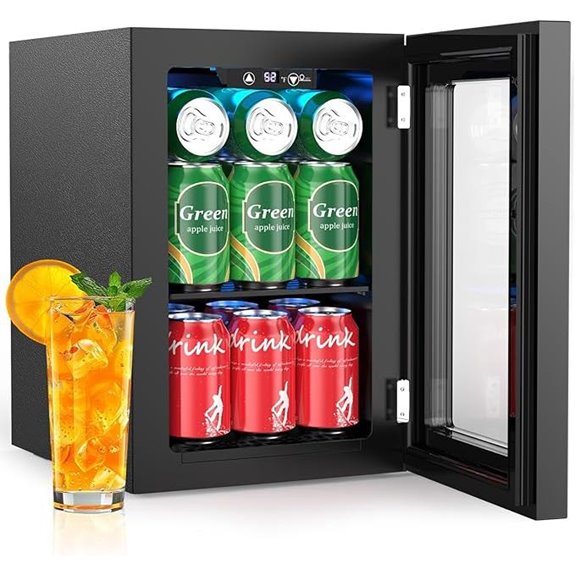 Kismile 18L Beverage Cooler Mini Fridge with Glass Door