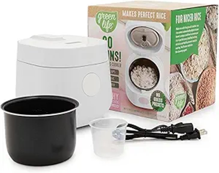GreenLife 1.5QT Digital Rice Cooker with Nonstick Pot