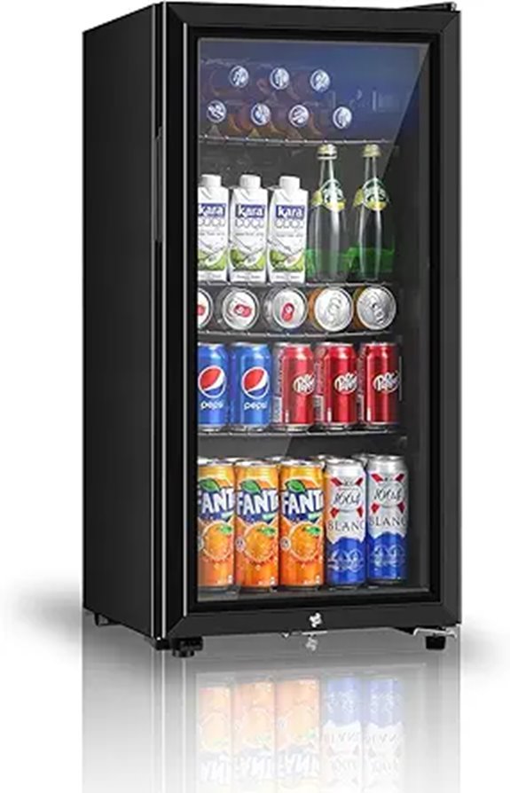 Mini Beverage Refrigerator with Double Glass Door