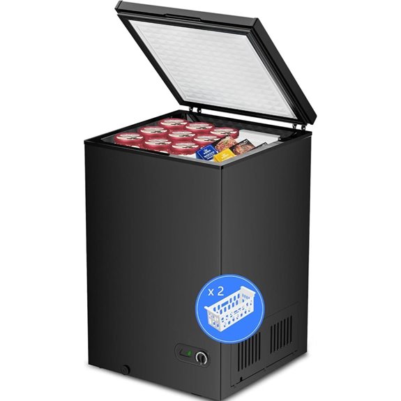 Kismile 3.5 Cu Ft Chest Freezer with Baskets