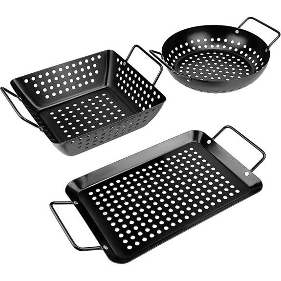Small Non-Stick Grill Basket Set for Vegetables & Meat