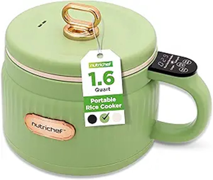 NutriChef 1.6 Qt Portable Electric Rice Cooker