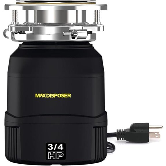 Small 3/4 HP Quiet Garbage Disposal with Power Cord