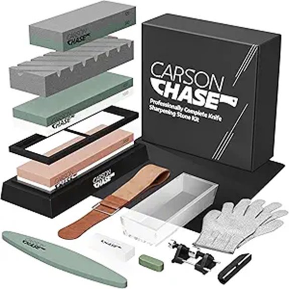 15-Piece Knife Sharpening Kit with Whetstone and Accessories