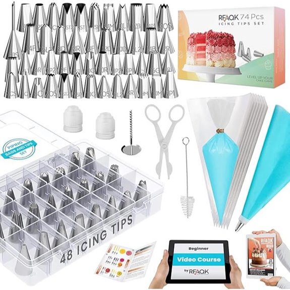 RFAQK 74-Piece Cake Decorating Kit with Tips