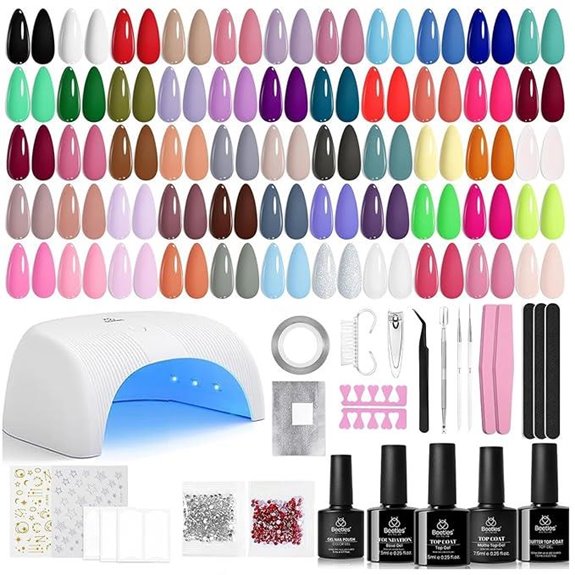 Beetles Gel Nail Polish Kit with UV Light (80 pcs)