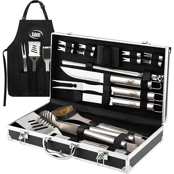 Kaluns BBQ Grill Tools Set with Apron and Case