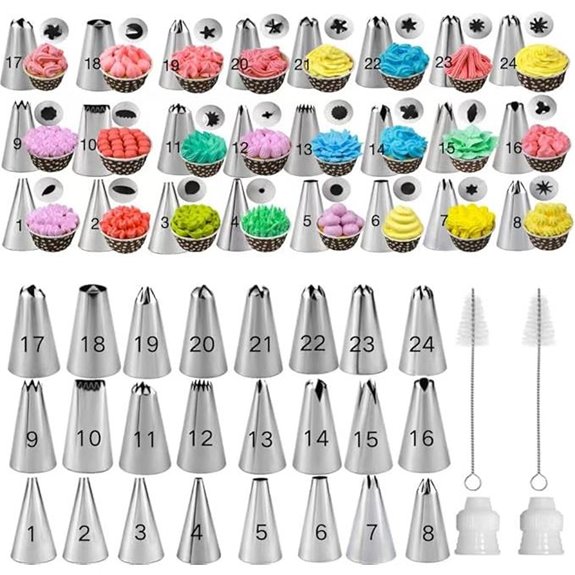 28Pcs Cake Decorating Tips Set with Brushes and Couplers