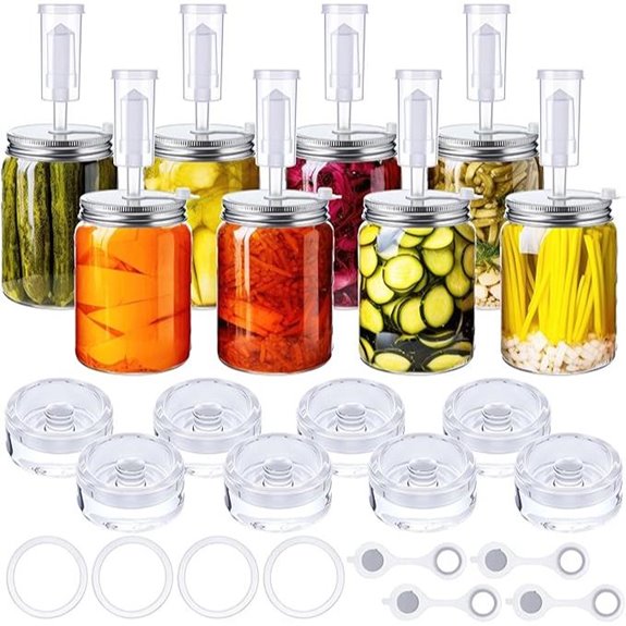 8-Piece Mason Jar Fermentation Kit with Airlocks
