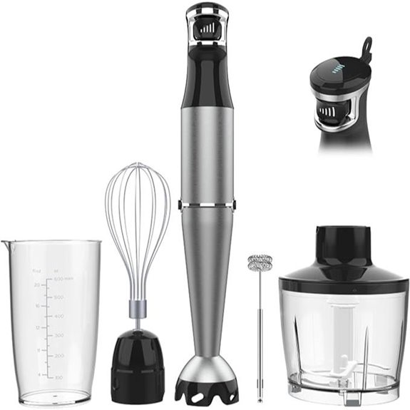Immersion Hand Blender Set with 5 Attachments