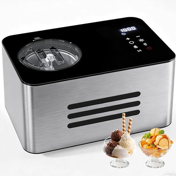 Ice Cream Maker with Compressor and LCD Display