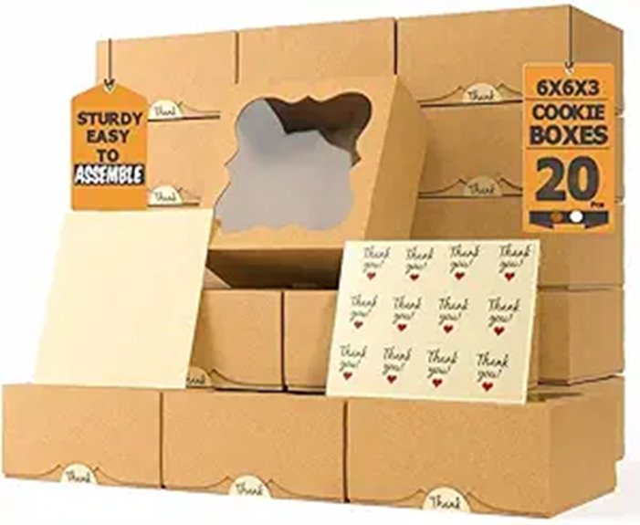 20 Pack Cookie Boxes with Window for Gifts