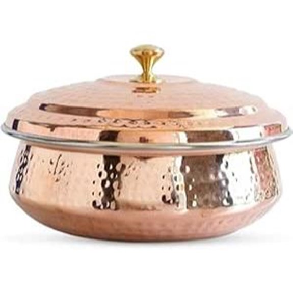 Copper Serving Bowl with Lid 7-Inch 500ml