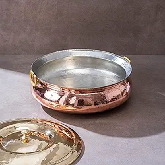P-TAL Copper Braiser with Lid for Ayurvedic Benefits