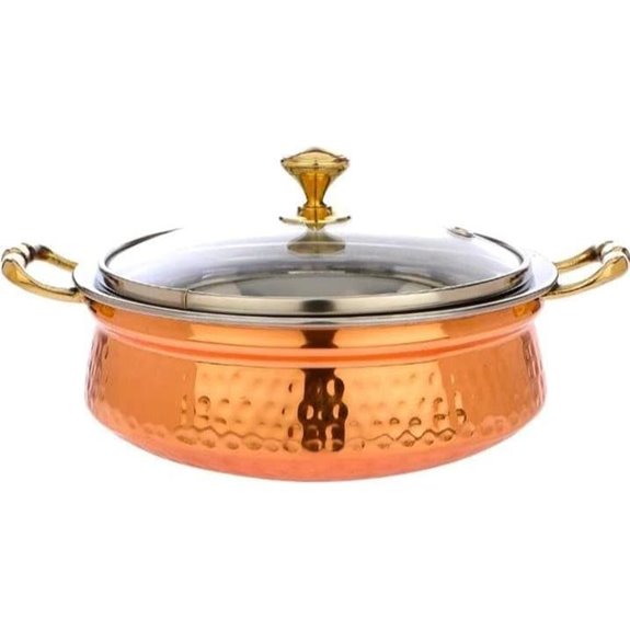 Copper Serveware Bowl with Lid 800ml Capacity