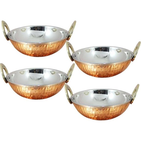 Aakrati Stores Copper Serveware Set with Brass Handle