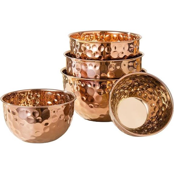 Megachef 5-Piece Copper Stainless Steel Serving Bowls