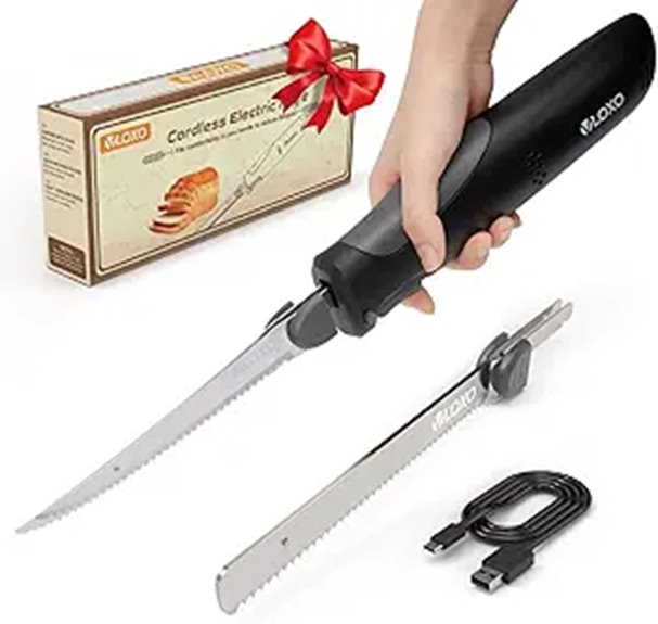VLOXO Cordless Electric Carving Knife with Safety Lock