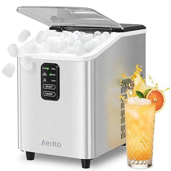 Aeitto Countertop Ice Maker 26lb/24H Self-Cleaning