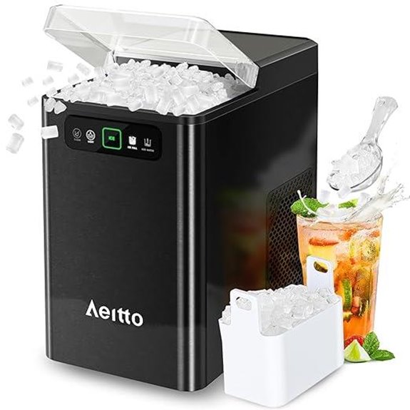 Aeitto Countertop Nugget Ice Maker with Scoop
