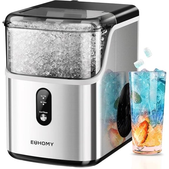EUHOMY Nugget Ice Maker Countertop with Scoop