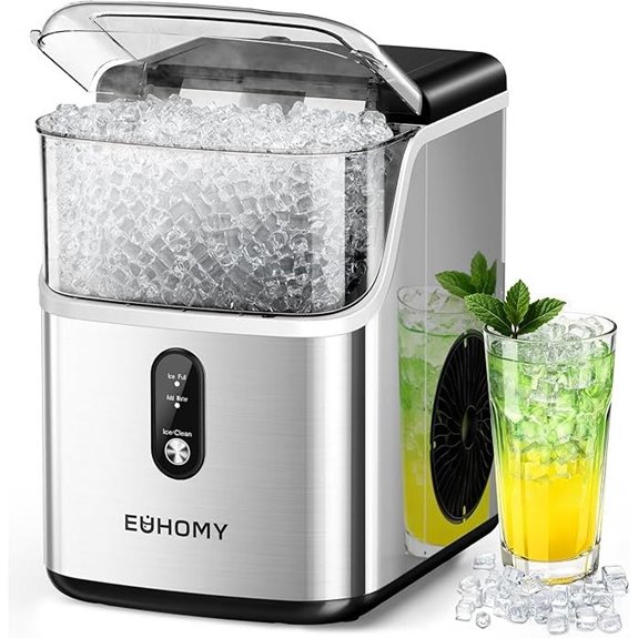 EUHOMY Countertop Nugget Ice Maker with Scoop