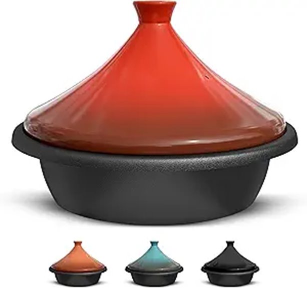 KooK Enameled Cast Iron Moroccan Tagine (Crimson)