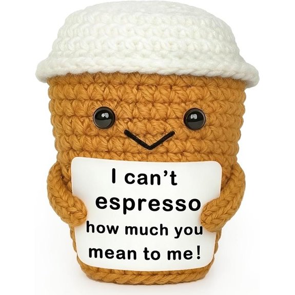 Coffee Lovers Gift: Crochet Espresso Coffee Cup Decor