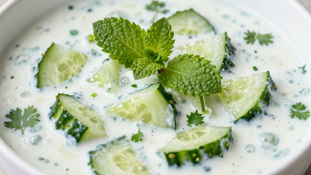 cucumber dilutes raita flavor