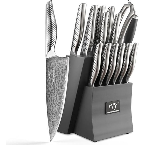 NANFANG BROTHERS Damascus Kitchen Knife Set (16 pcs)