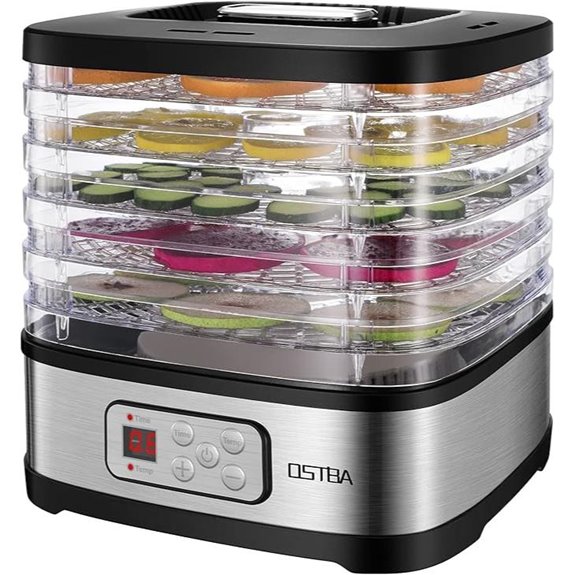 OSTBA Food Dehydrator with Timer 5 Trays LED Display