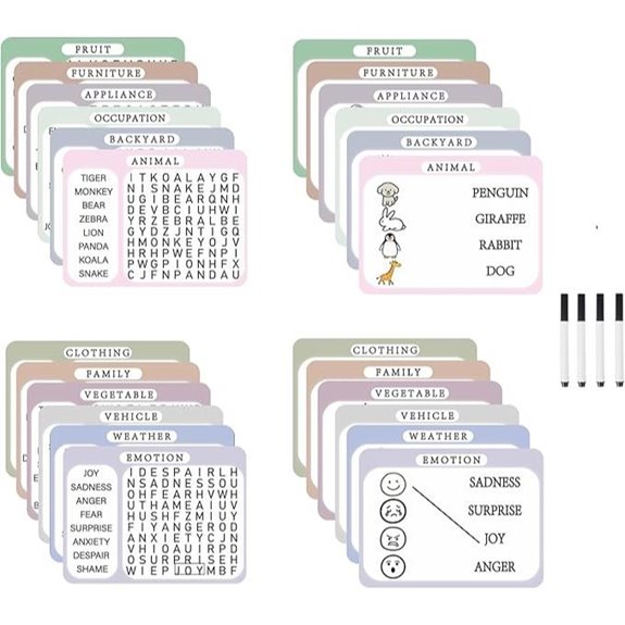 Reusable Word Search Cards for Dementia Patients