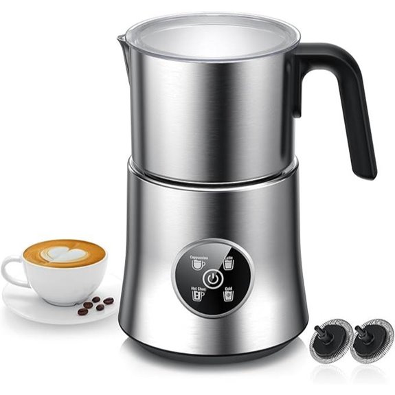 Electric Milk Frother and Steamer with Detachable Design