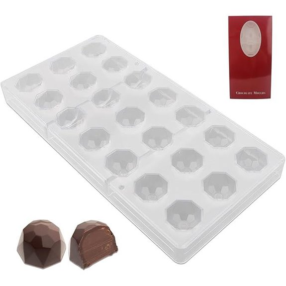 Polycarbonate Diamond Shape Chocolate Mold (21 Cavities)