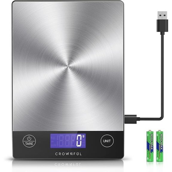 CROwnful Digital Kitchen Food Scale with Rechargeable Battery