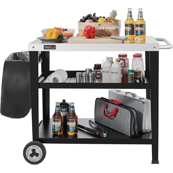 dining table with trash