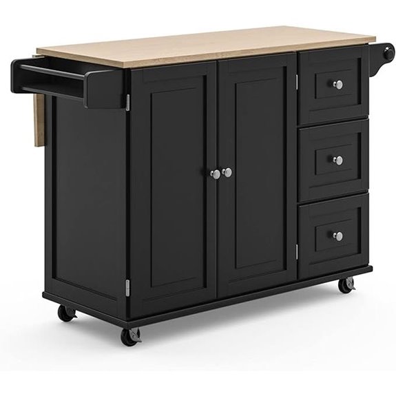 Homestyles Dolly Madison Black Kitchen Island Cart