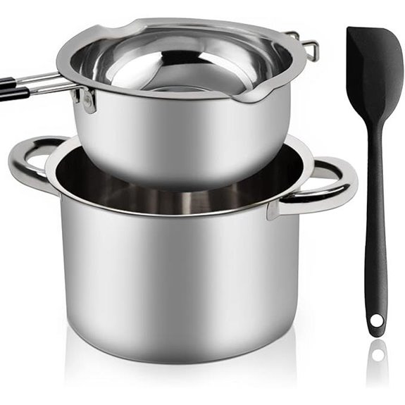 Double Boiler Pot Set with Silicone Spatula